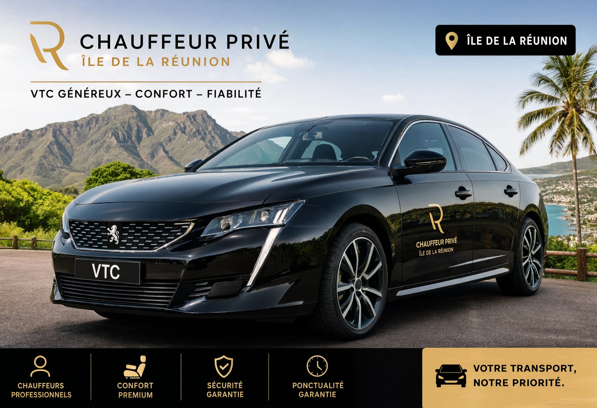Véhicule à La Réunion pour chauffeur privé VTC
